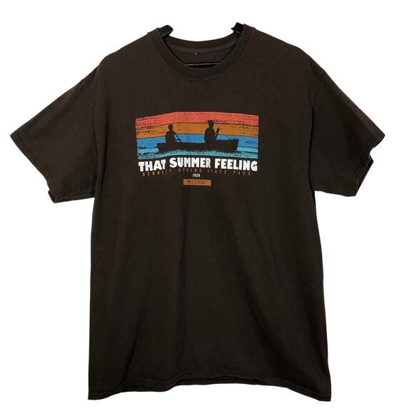 Bennett Springs Missouri Graphic Brown T Shirt Unisex Large Short Sleeve - Picture 2 of 6